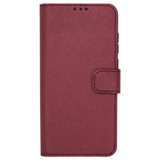 Чохол книжка для Huawei Y5P бордовий карбон Bring Joy